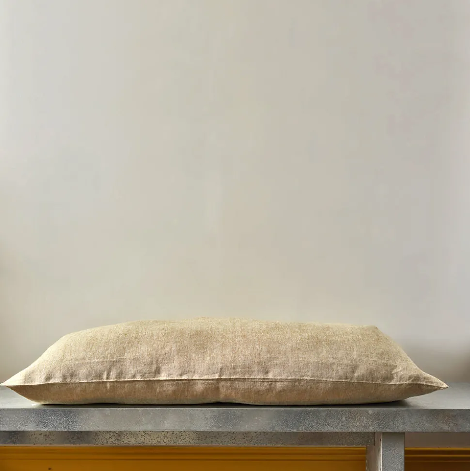 Coussin épais en lin - Chambray Olive
