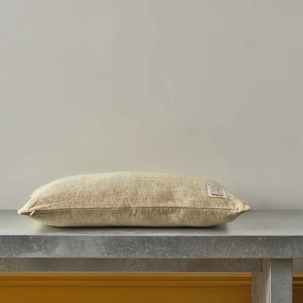 Coussin épais en lin - Chambray Olive