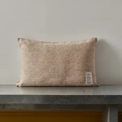 Coussin épais en lin - Chambray Brique de Sienne