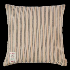 Coussin épais en lin - Rayures Matelas Bleu & Jaune Asahi