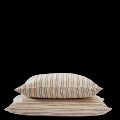Coussin épais en lin - Rayures Matelas Bleu & Jaune Asahi