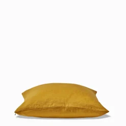 Coussin épais en lin - Uni Olive