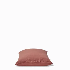 Coussin épais en lin - Uni Rose