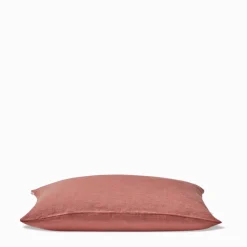 Coussin épais en lin - Uni Rose