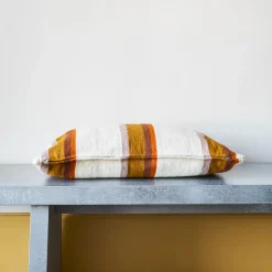 Coussin rayé - Moutarde