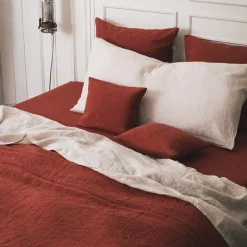 Coussin rectangle en gaze de coton - Rose de Bagatelle