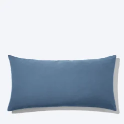 Coussin rectangle en gaze de coton - Bleu zinc