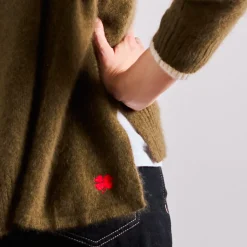 C.T.plage x Merci - Pull Trèfle - Olive
