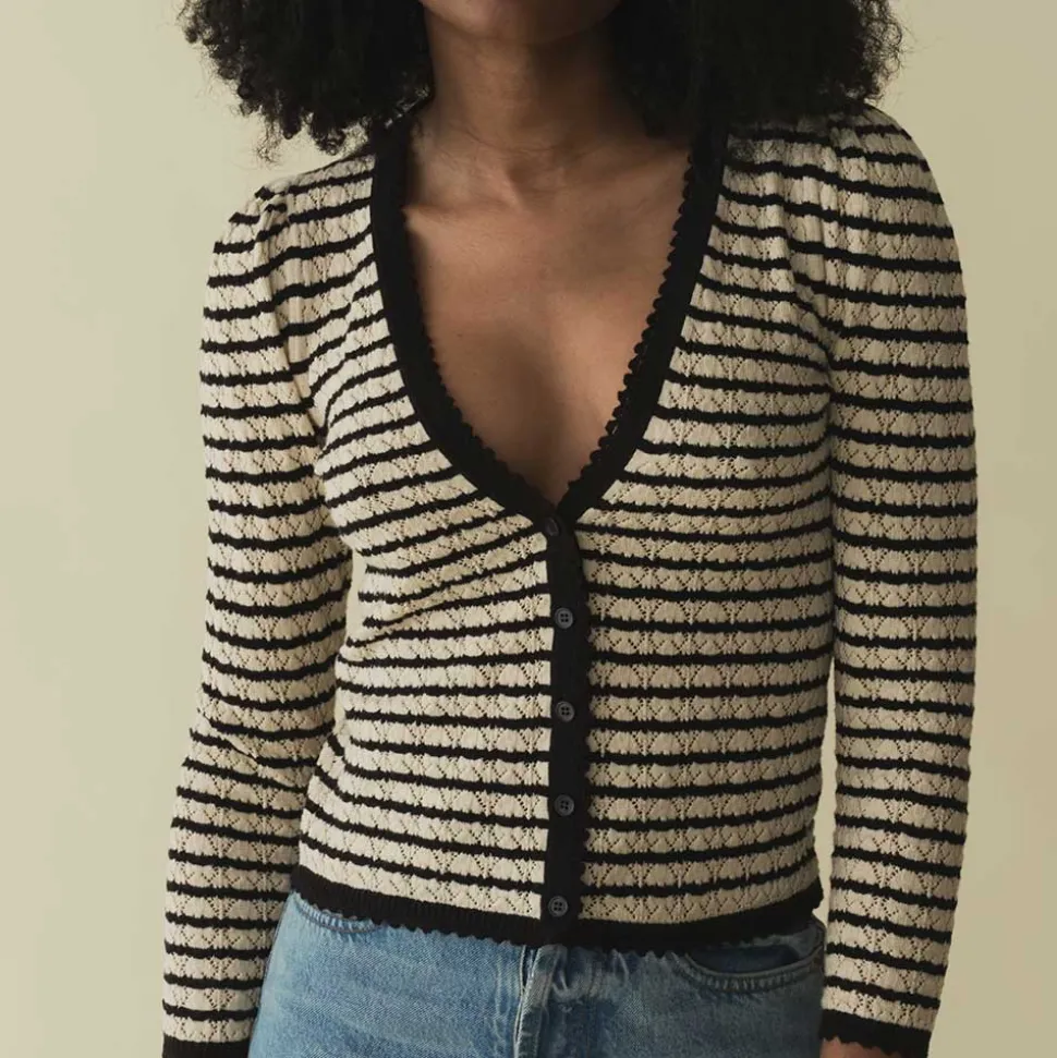 Dôen - Cardigan Chandel - Beige à rayures