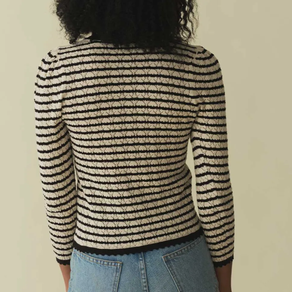 Dôen - Cardigan Chandel - Beige à rayures