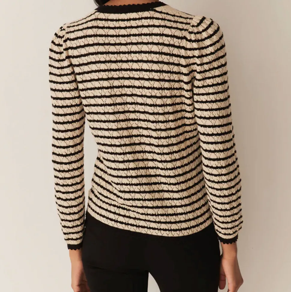 Dôen - Cardigan Therese - Beige rayé