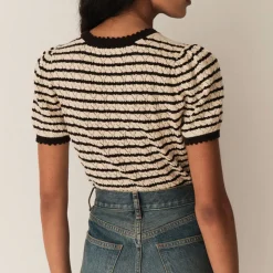 Dôen - T-shirt Brandie - Beige rayé