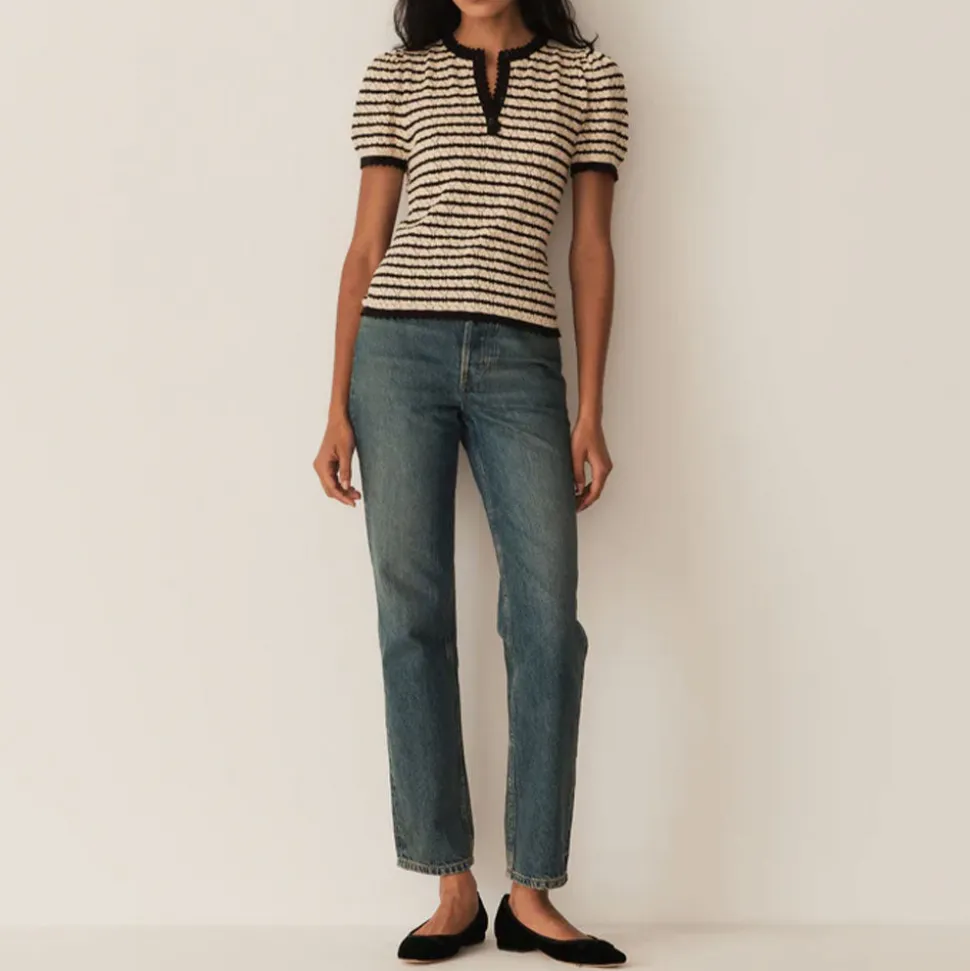 Dôen - T-shirt Brandie - Beige rayé