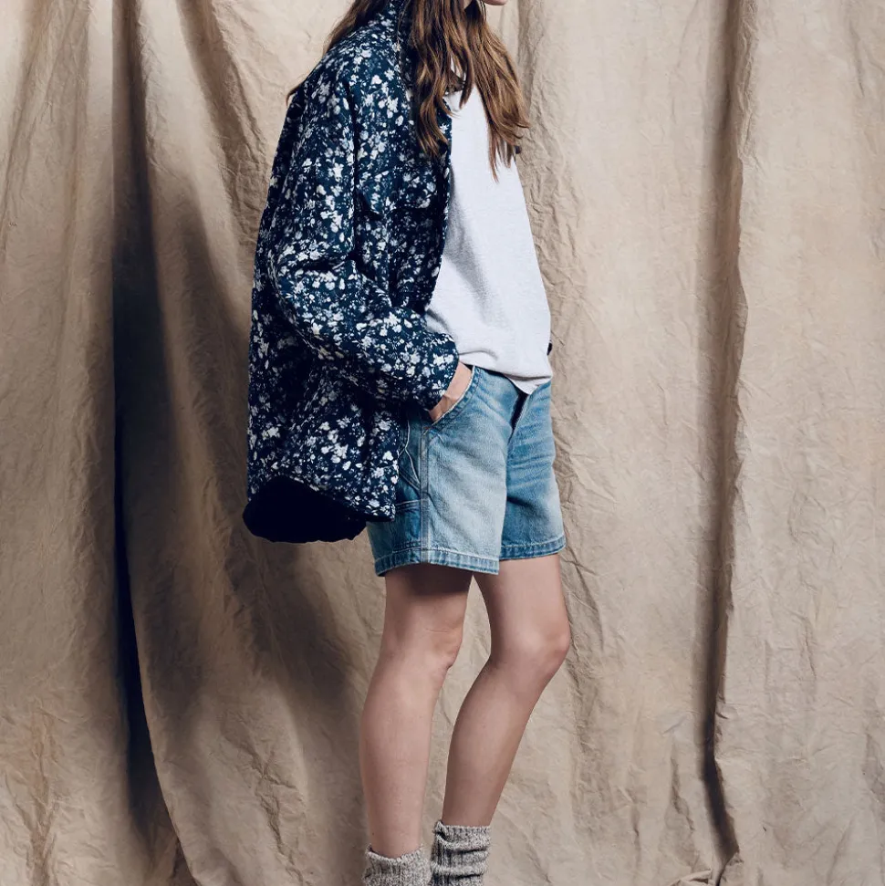 Denimist - Veste chemise à fleurs - Marine