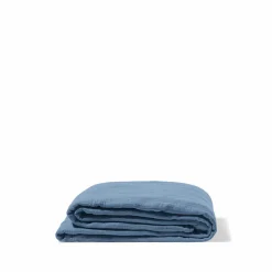 Drap plat en gaze de coton - Bleu Zinc