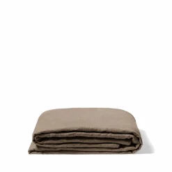 Drap plat en lin lavé - Brun Cha Iro