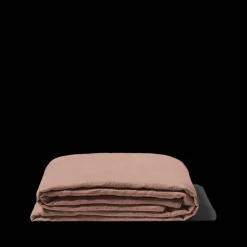 Drap plat en lin lavé - Rose Argile