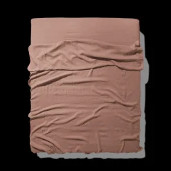 Drap plat en lin lavé - Rose Argile