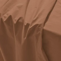 Drap plat en percale de coton - Brun