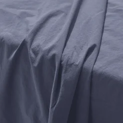 Drap plat en percale de coton - Bleu d'Orage