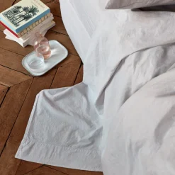 Drap plat en percale de coton - Gris Pavot