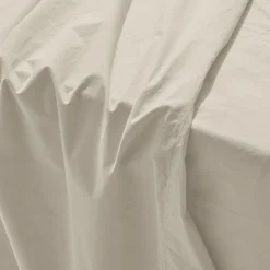 Drap plat en percale de coton - Beige Dune
