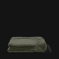 Drap-housse en gaze de coton - Vert Luxembourg