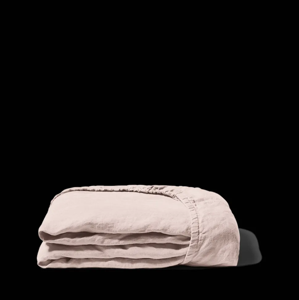 Drap-housse en lin lavé - Beige Rosé