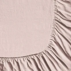 Drap-housse en lin lavé - Beige Rosé