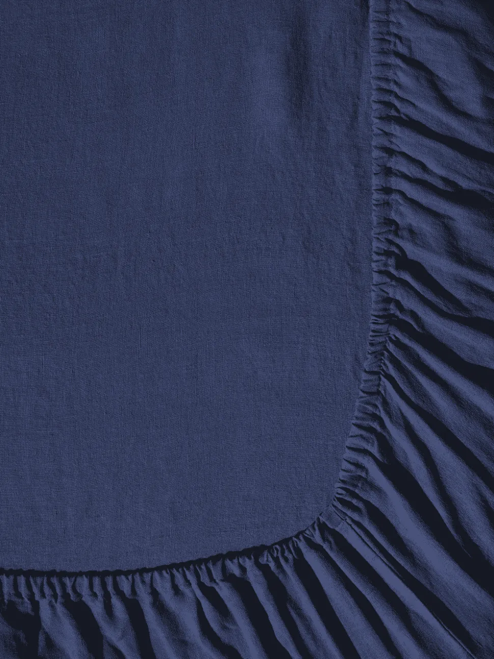 Drap-housse en lin lavé - Bleu Shibori