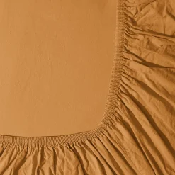 Drap-housse en percale de coton - Jaune Safran