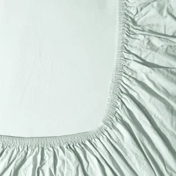 Drap-housse en percale de coton - Bleu d'Eau