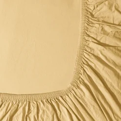 Drap-housse en percale de coton - Jaune Orge