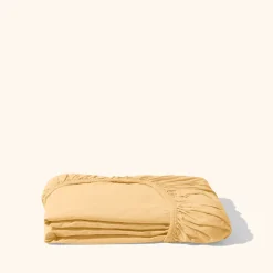 Drap-housse en percale de coton - Jaune Orge
