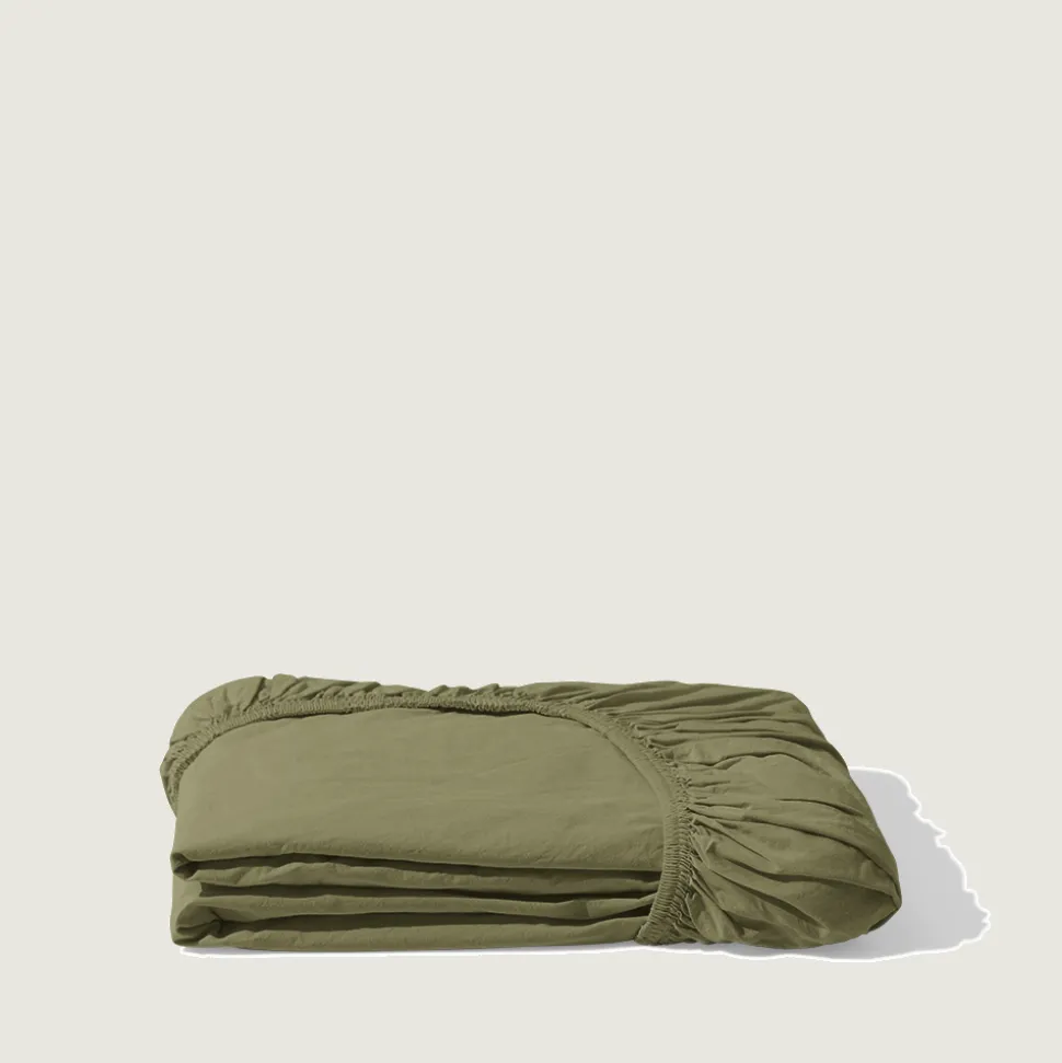 Drap-housse en percale de coton - Vert Camouflage