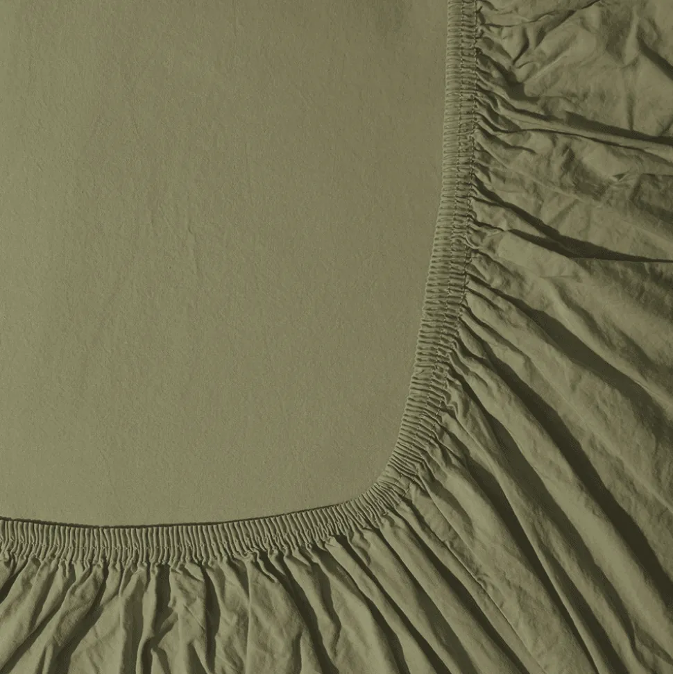 Drap-housse en percale de coton - Vert Camouflage