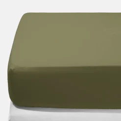 Drap-housse en percale de coton - Vert Camouflage