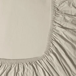 Drap-housse en percale de coton - Beige Dune