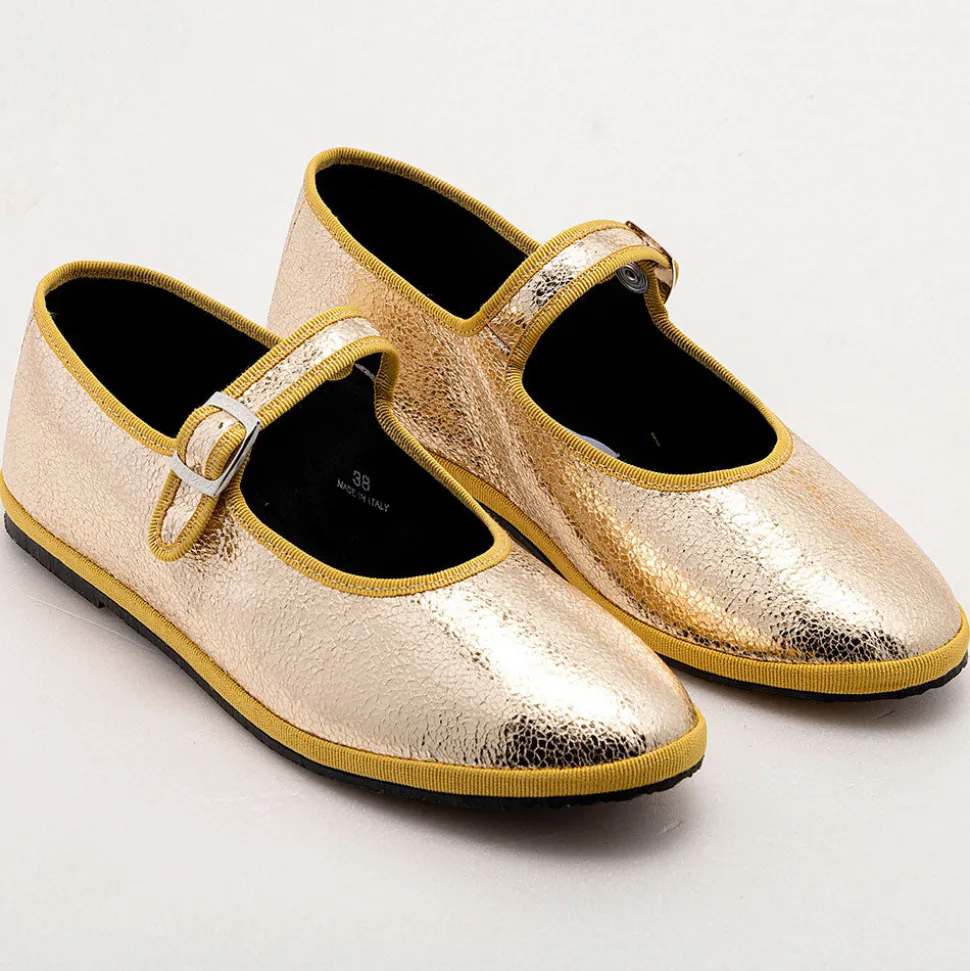Drogheria Crivellini - Ballerines Jane à attache - Doré