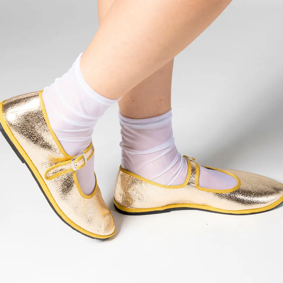 Drogheria Crivellini - Ballerines Jane à attache - Doré