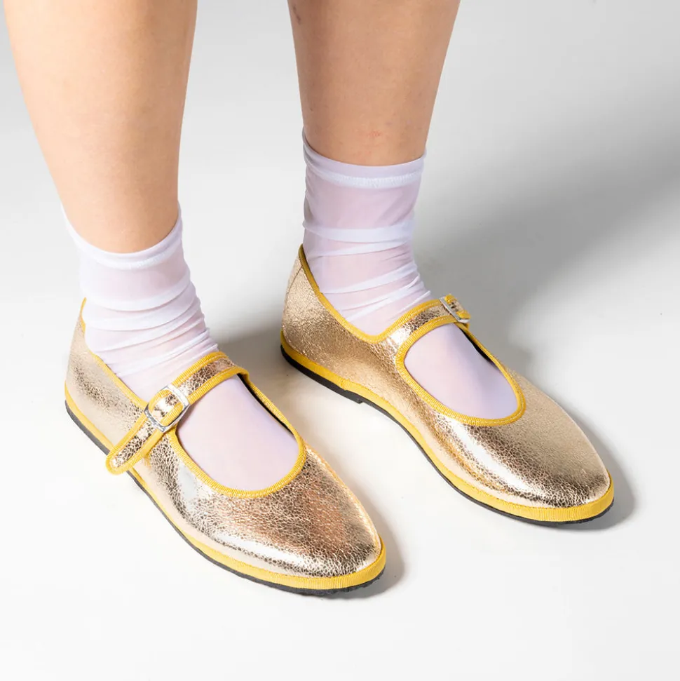 Drogheria Crivellini - Ballerines Jane à attache - Doré