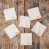 Ensemble de 6 dessous de verre en lin lavé - Blanc Gres