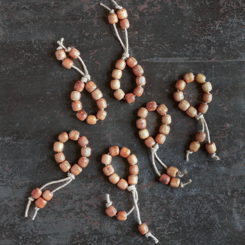 Ensemble de 6 rond de serviettes - Perle Bois