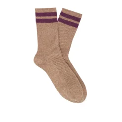 Escuyer - Chaussettes Rayées - Beige