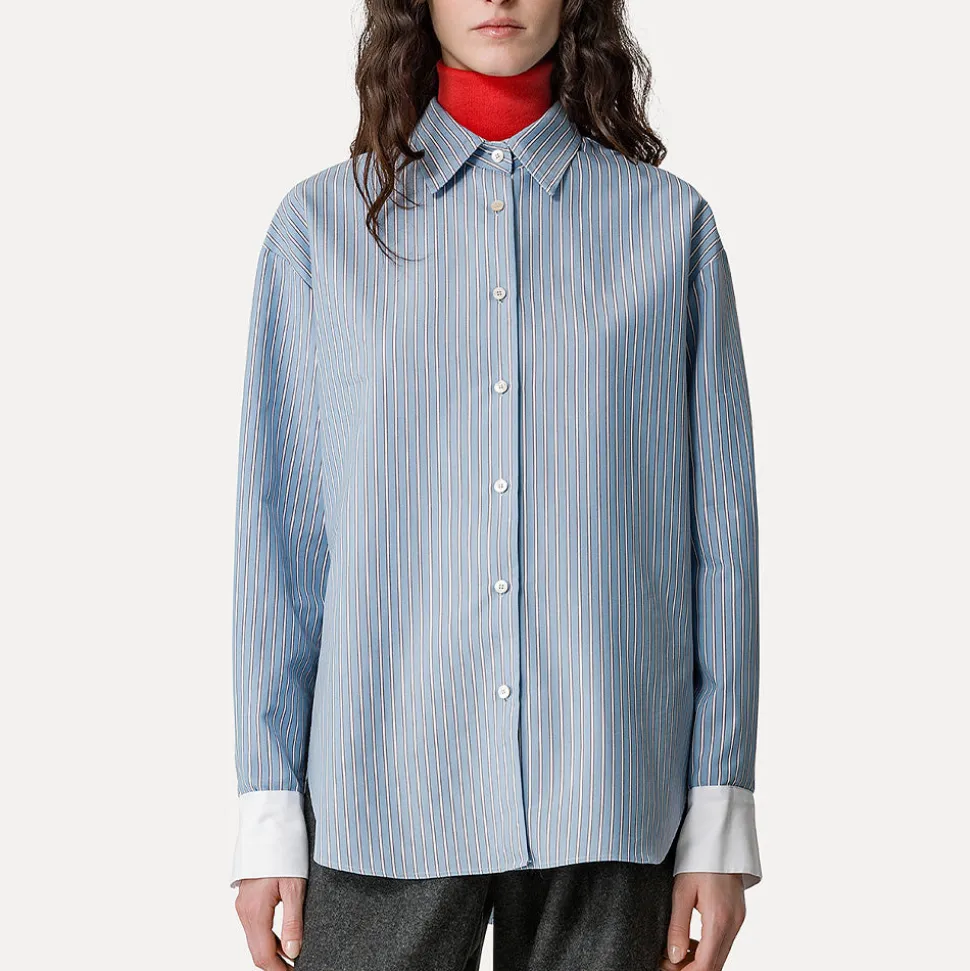 forte_forte - Chemise rayé - Bleu