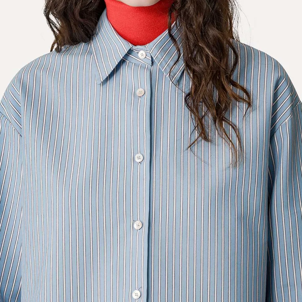 forte_forte - Chemise rayé - Bleu