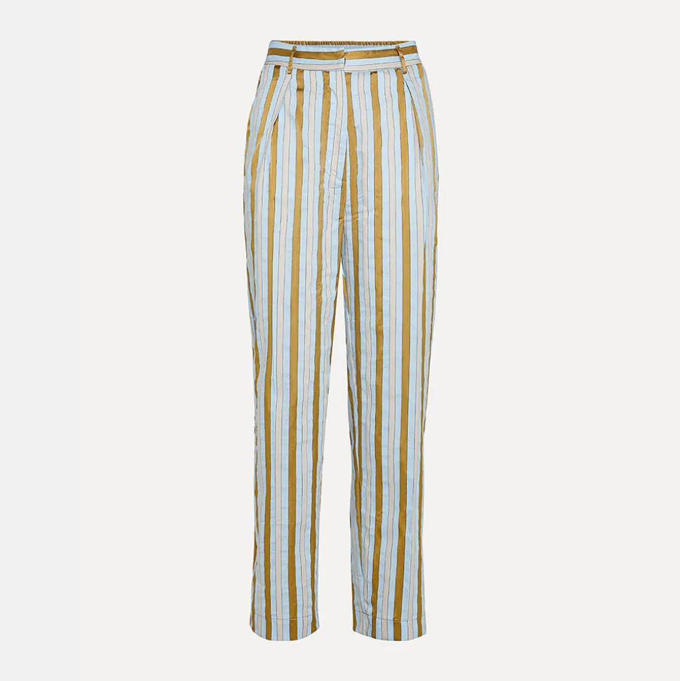 Forte_Forte - Pantalon Rayé - Bleu Ciel