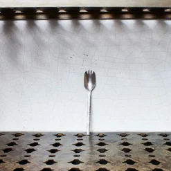 Fourchette apéro en métal martelé - Stonewash - La Nouvelle Table