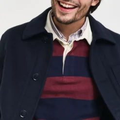 GANT - Polo Extrafine Rayé Rugger - Marine