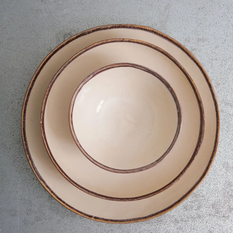 Grand plat en grès - Crème
